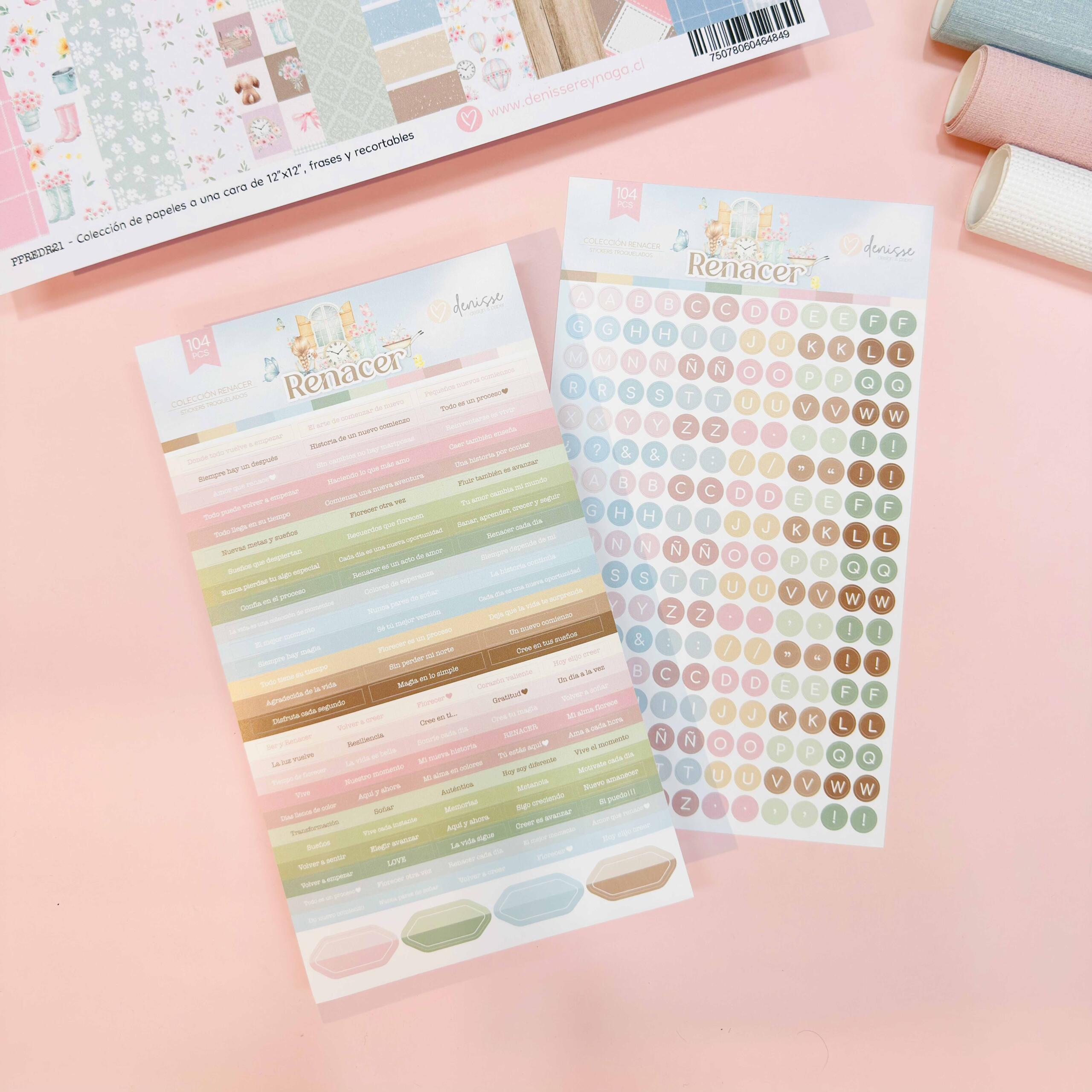– Set Stickers Frases y ABC Renacer – Denisse Reynaga