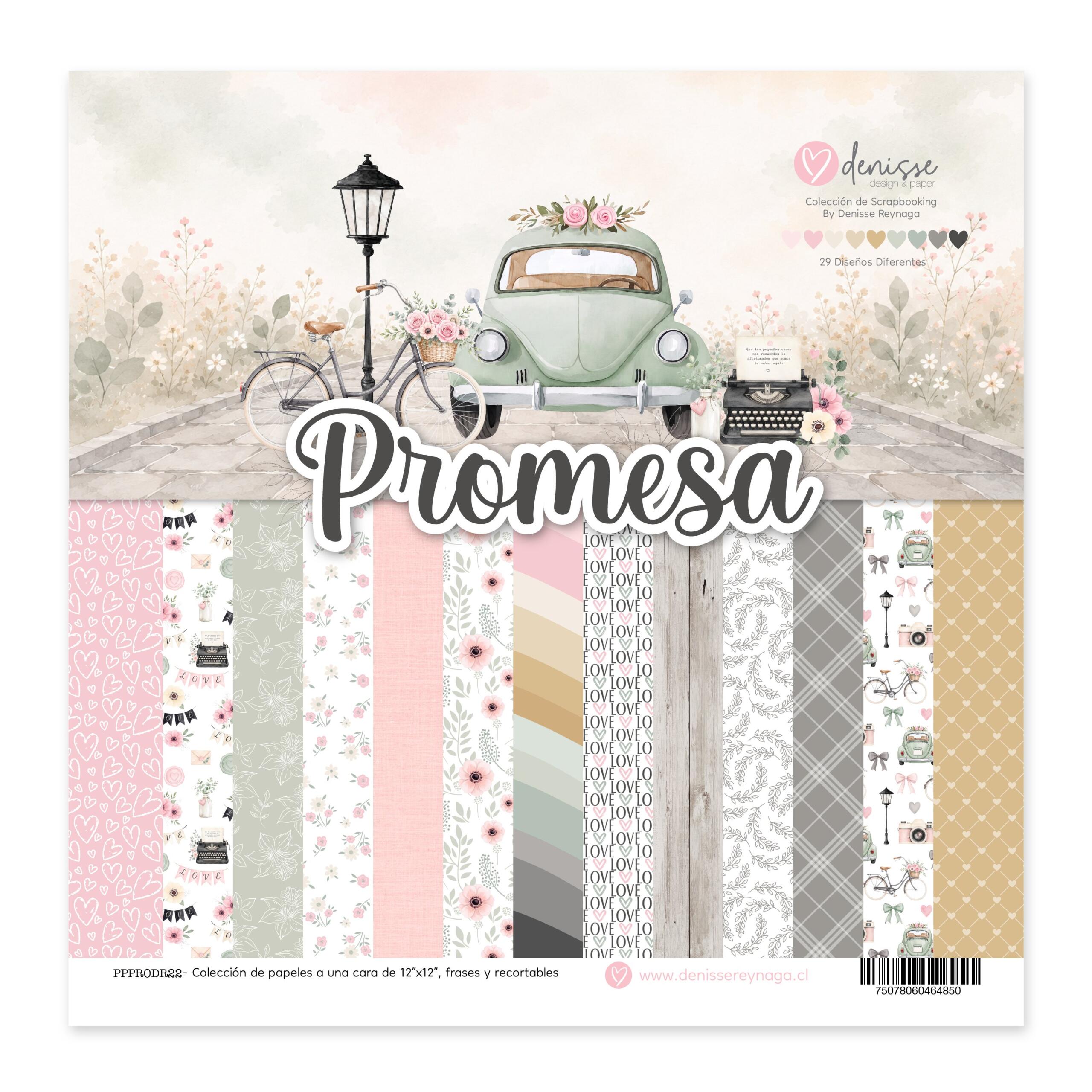 – Colección PROMESA Pad 12″x12″ 29 papeles – Denisse Reynaga